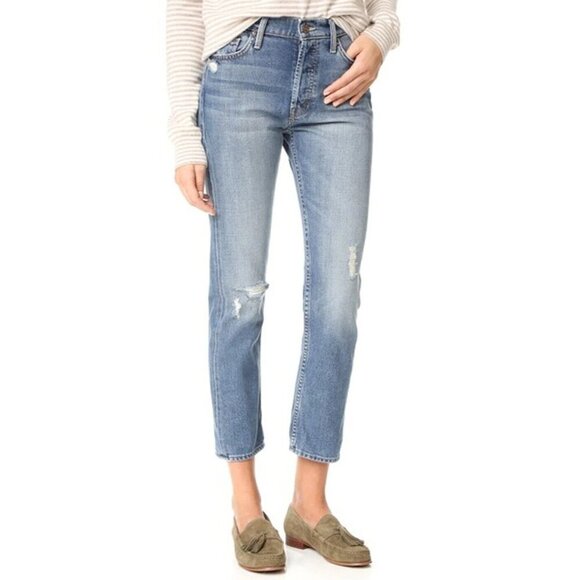 NWT Mother The Cheeky in Twice As Nice Non-stretch Straight Crop Jeans 29 - Picture 1 of 8